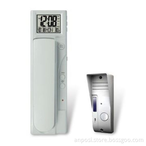 Audio Intercom with Temperature-meter/Calendar Function and Time Display